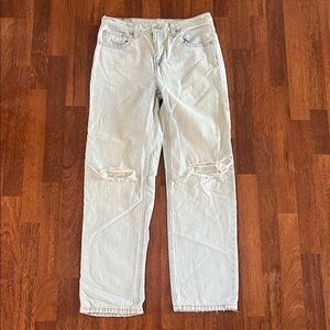 Levi’s Low Pro Straight Light Blue Distressed Jeans 28